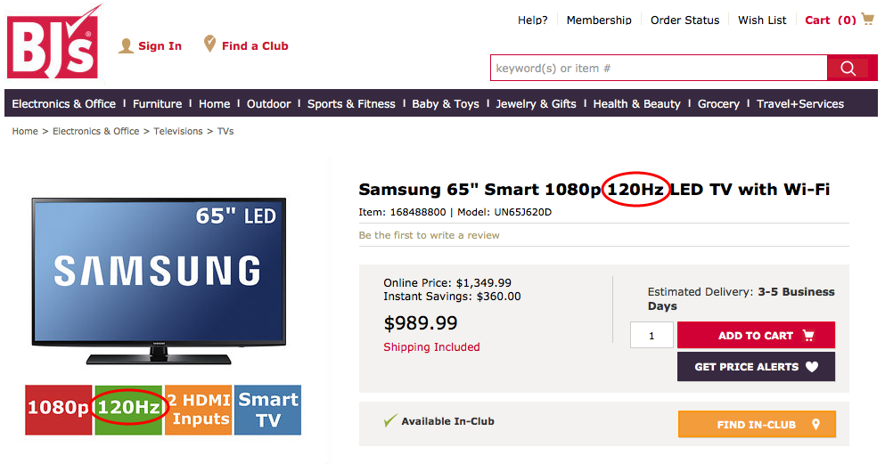Samsung TV 120hz