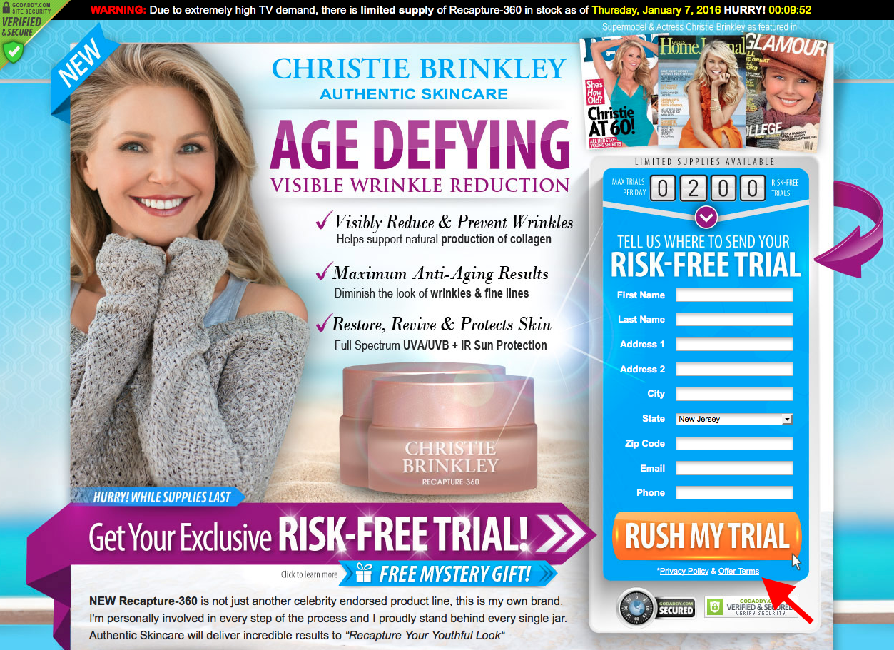 Christie Brinkley�s Recapture360 Creams Truth In Christie Brinkley�s Recapture360 Creams Truth In