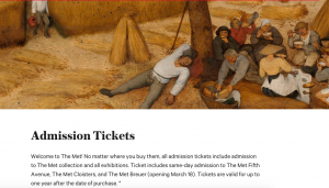 Met Admission Tickets