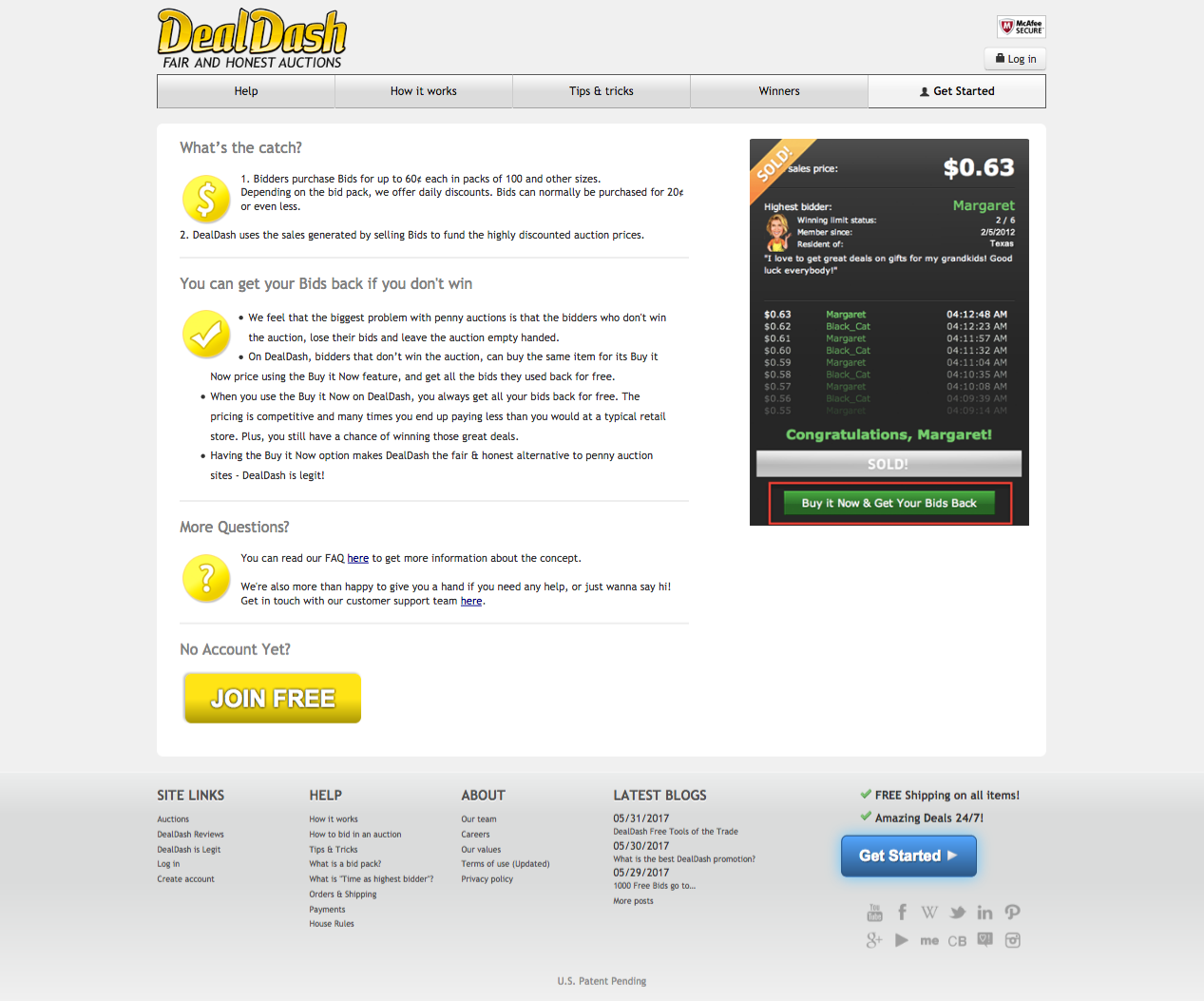 DealDash Background & Company Statements | Truth In ...