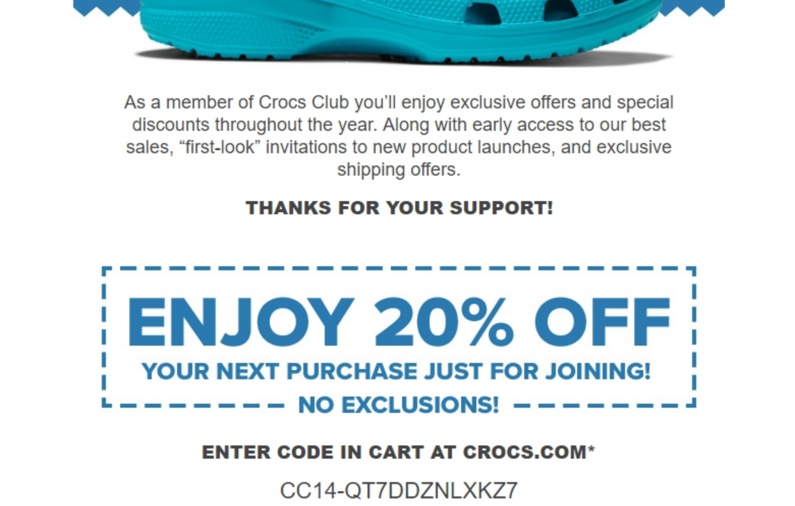 crocs 30 percent off
