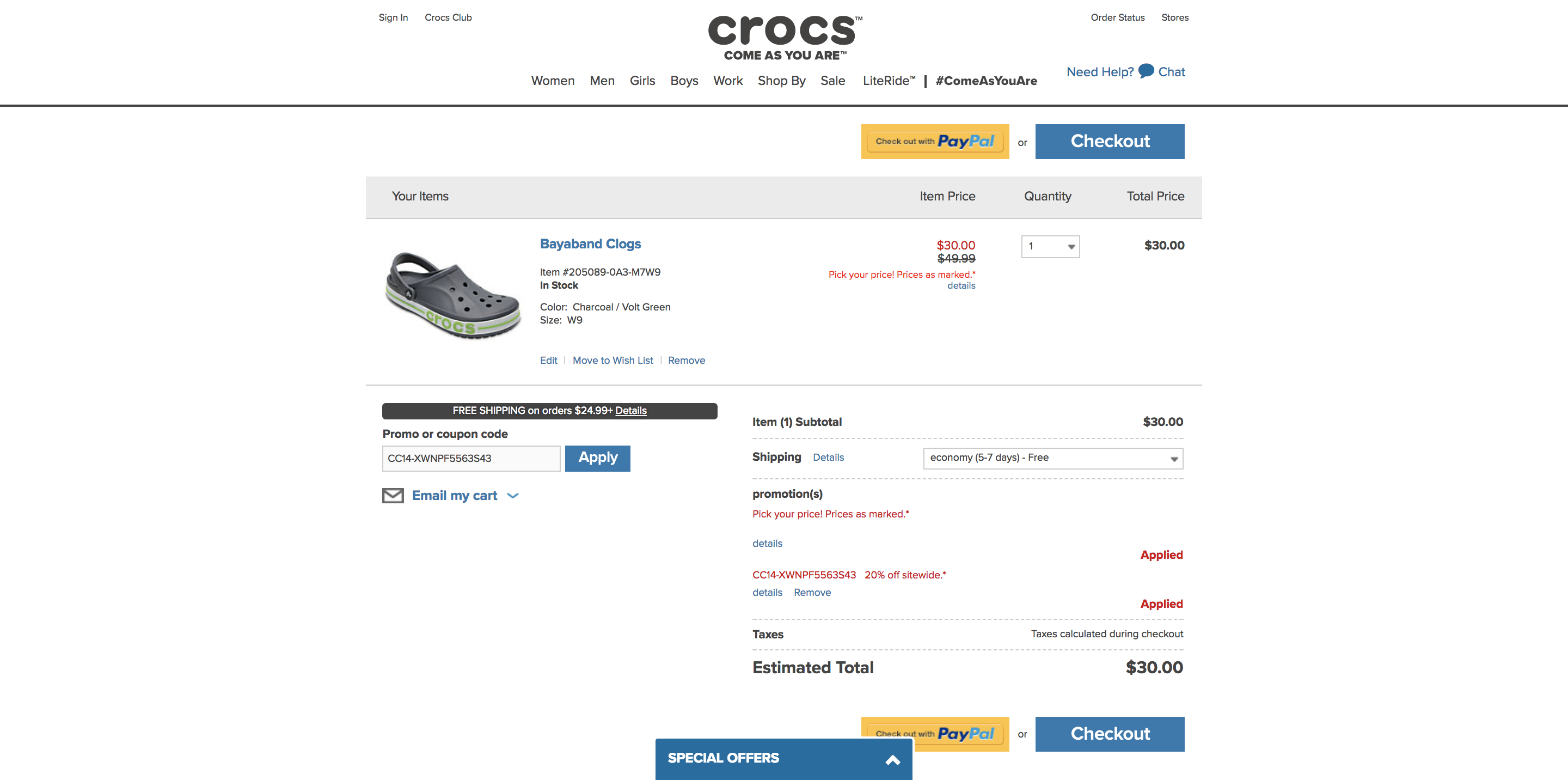 crocs website coupon code