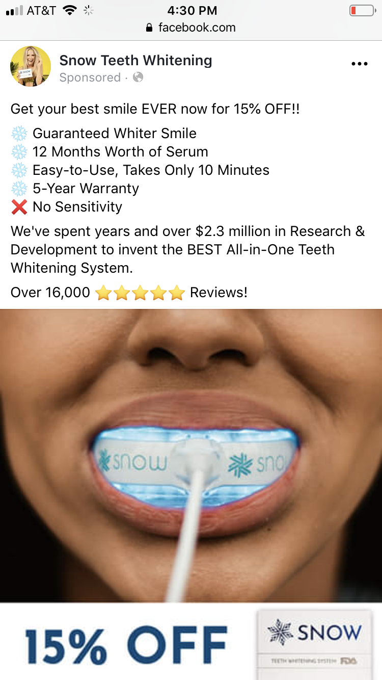 Snow Teeth Whitening Customer Service Sales