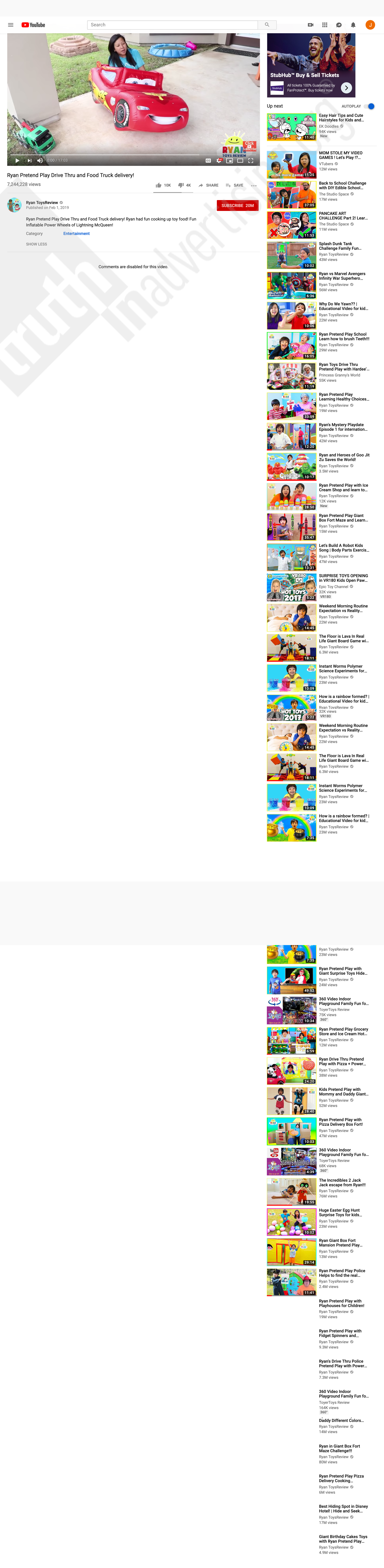 ryan drive thru pretend play with pizza